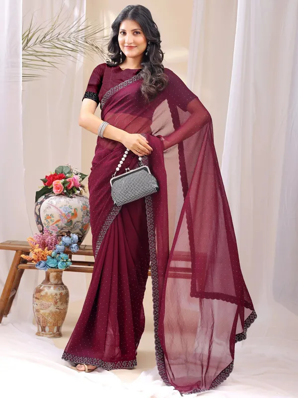 Leelavati_Embroidered_Embellished_Bollywood_Georgette_Saree_Maroon