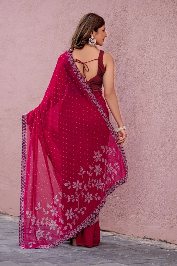 Leelavati_Embroidered_Embellished_Bollywood_Georgette_Saree_Red