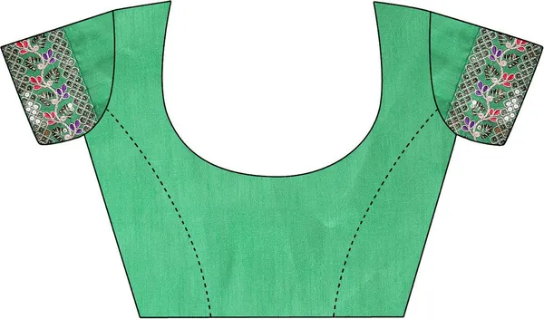 Leelavati_Striped_Embroidered_Bandhani_Georgette_Saree_Light_Green