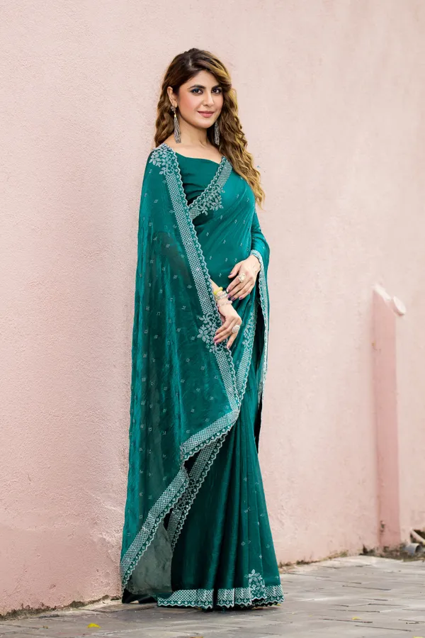 Leelavati_Embroidered_Embellished_Bollywood_Georgette_Saree_Blue