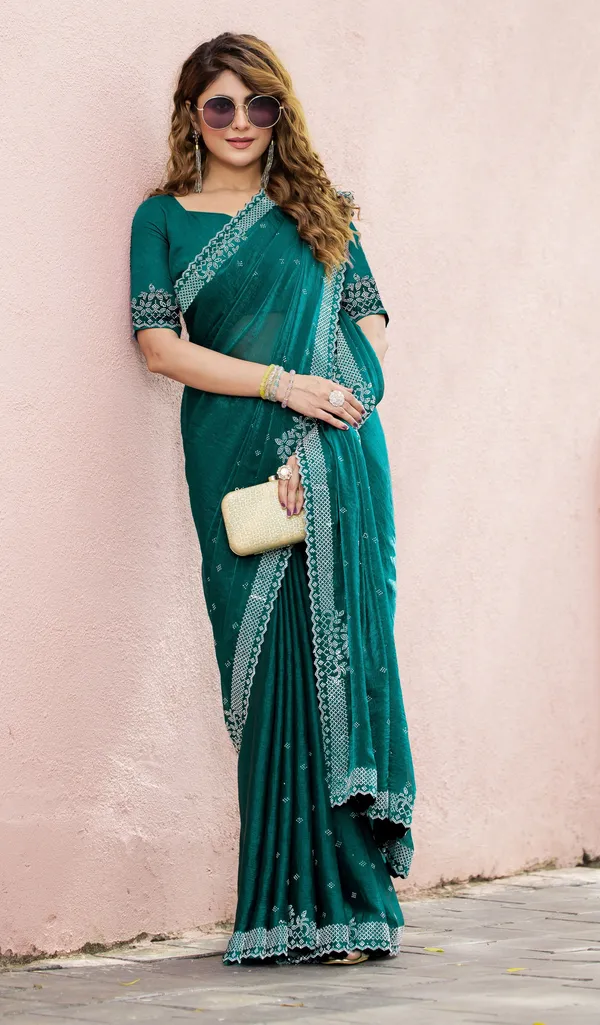 Leelavati_Embroidered_Embellished_Bollywood_Georgette_Saree_Blue