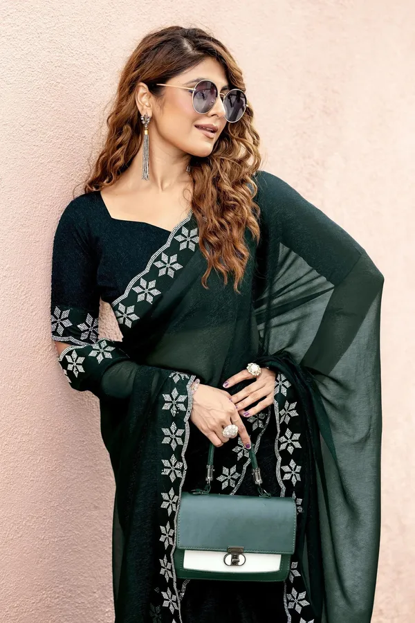 Leelavati_Embroidered_Embellished_Bollywood_Georgette_Saree_Dark_Green