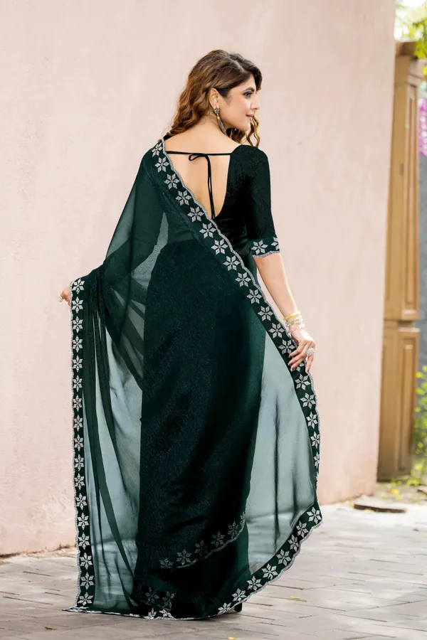Leelavati_Embroidered_Embellished_Bollywood_Georgette_Saree_Dark_Green