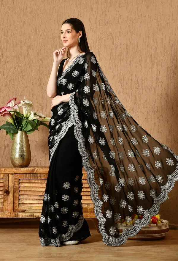 Leelavati_Embroidered_Embellished_Bollywood_Georgette_Saree_Black