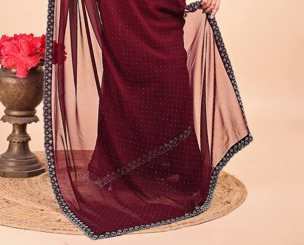 Leelavati_Embellished_Bollywood_Chiffon_Saree_Maroon