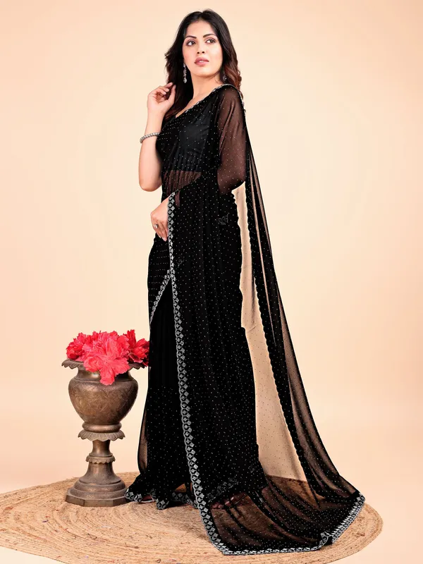 Leelavati_Embellished_Bollywood_Chiffon_Saree_Black