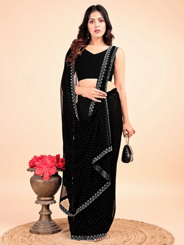 Leelavati_Embellished_Bollywood_Chiffon_Saree_Black