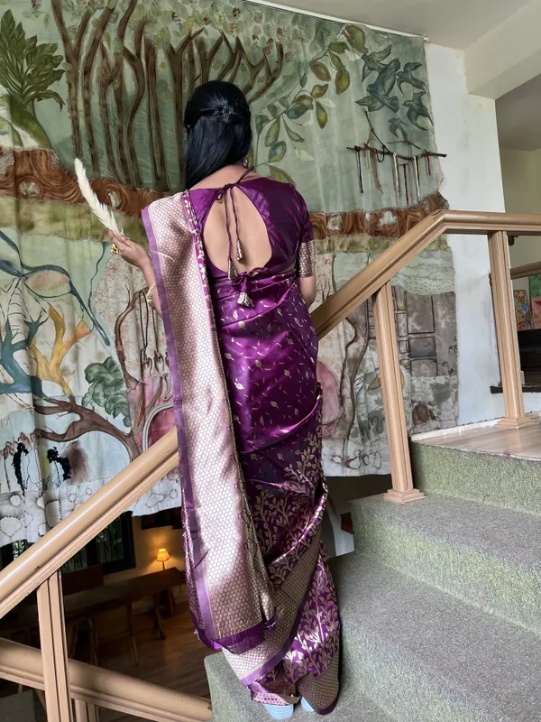 Leelavati_Woven_Self_Design_Kanjivaram_Pure_Silk_Jacquard_Saree_Purple