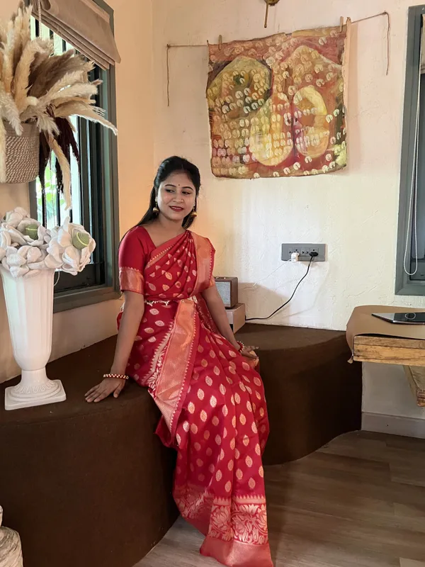 Leelavati_Woven_Self_Design_Kanjivaram_Pure_Silk_Jacquard_Saree_Red