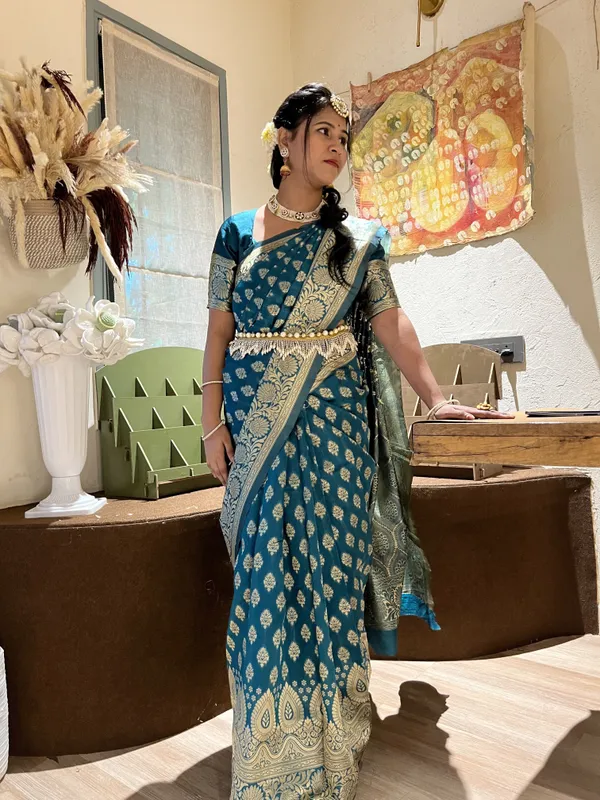 Leelavati_Woven_Self_Design_Kanjivaram_Pure_Silk_Jacquard_Saree_Light_Blue