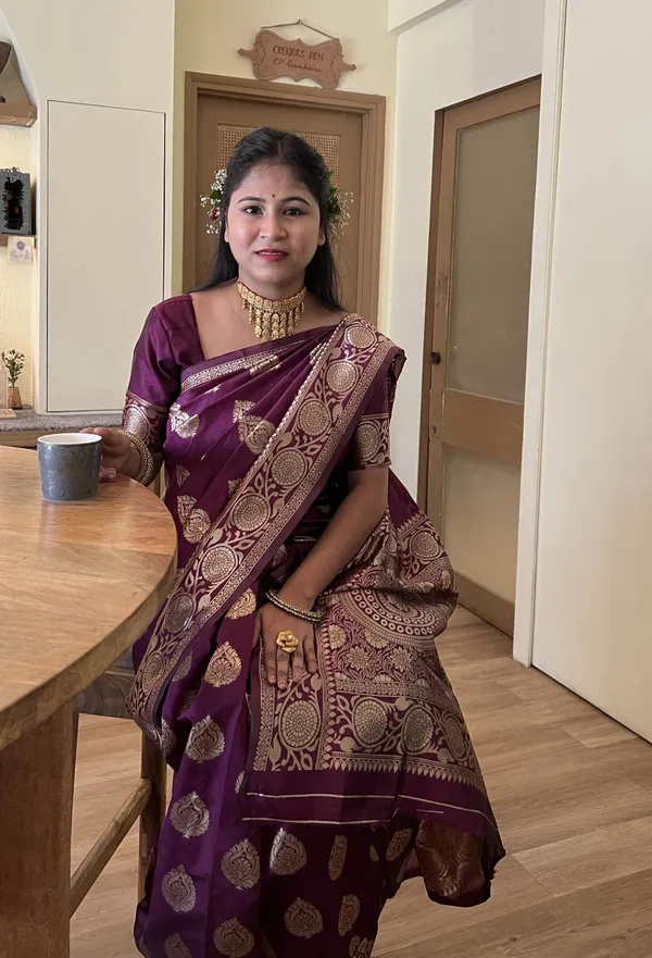 Leelavati_Woven_Self_Design_Kanjivaram_Pure_Silk_Jacquard_Saree_Purple