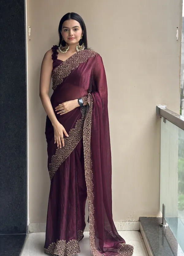 Leelavati_Embroidered_Embellished_Bollywood_Georgette_Saree_Maroon