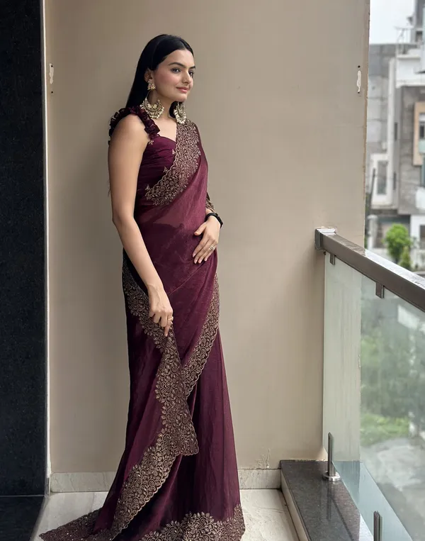 Leelavati_Embroidered_Embellished_Bollywood_Georgette_Saree_Maroon