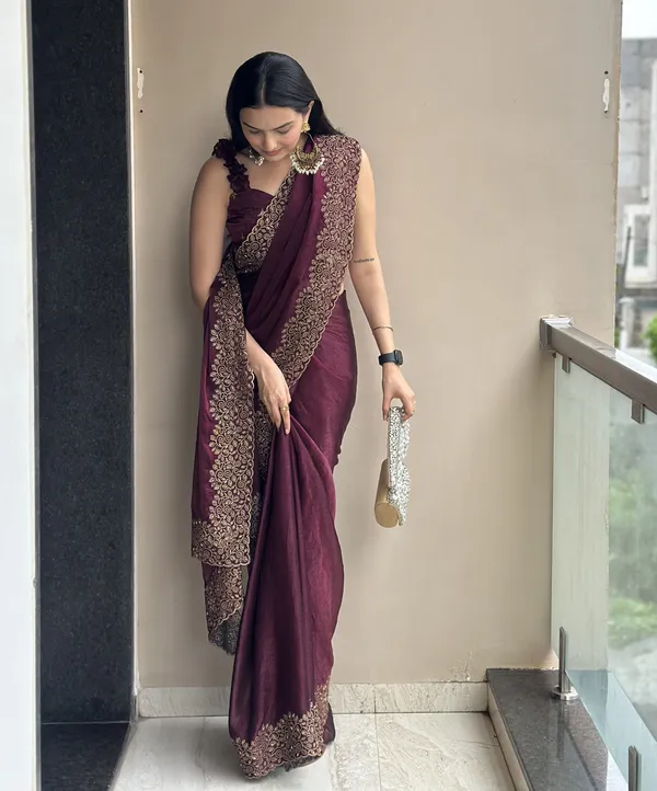 Leelavati_Embroidered_Embellished_Bollywood_Georgette_Saree_Maroon