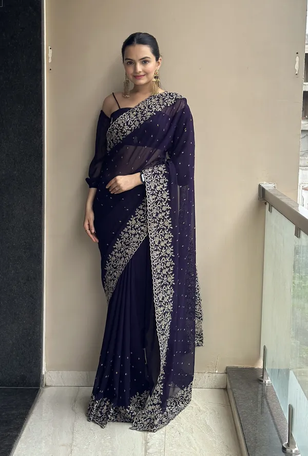 Leelavati_Embroidered_Embellished_Bollywood_Georgette_Saree_Blue