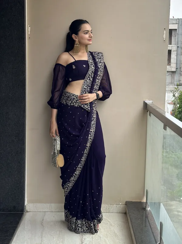 Leelavati_Embroidered_Embellished_Bollywood_Georgette_Saree_Blue