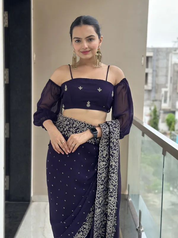 Leelavati_Embroidered_Embellished_Bollywood_Georgette_Saree_Blue