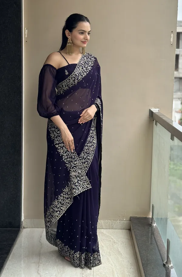 Leelavati_Embroidered_Embellished_Bollywood_Georgette_Saree_Blue