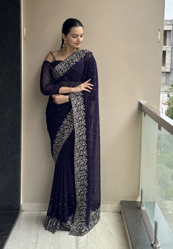 Leelavati_Embroidered_Embellished_Bollywood_Georgette_Saree_Blue