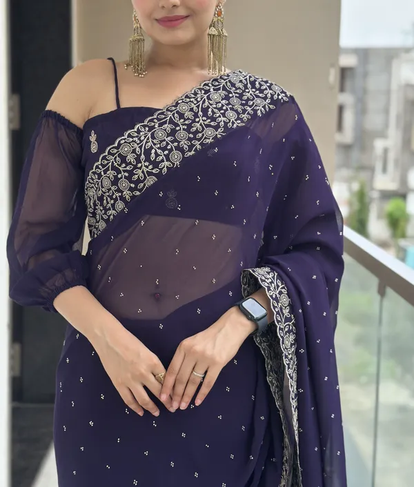 Leelavati_Embroidered_Embellished_Bollywood_Georgette_Saree_Blue