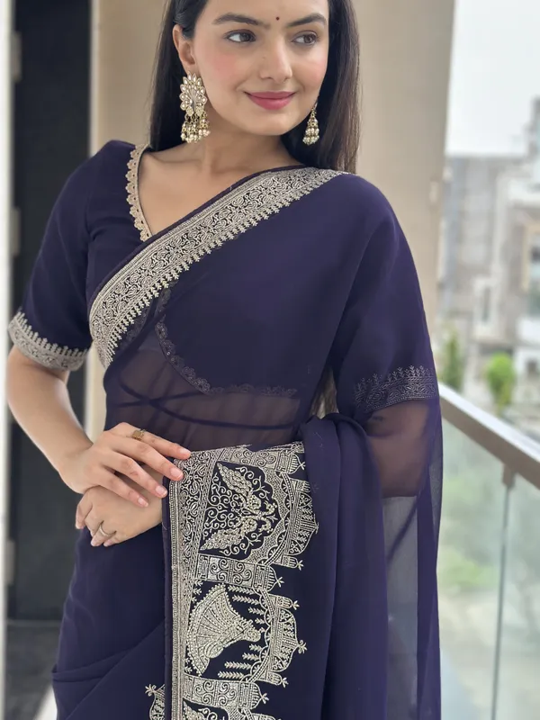 Leelavati_Embroidered_Embellished_Bollywood_Georgette_Saree_Dark_Blue