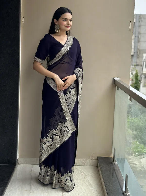 Leelavati_Embroidered_Embellished_Bollywood_Georgette_Saree_Dark_Blue