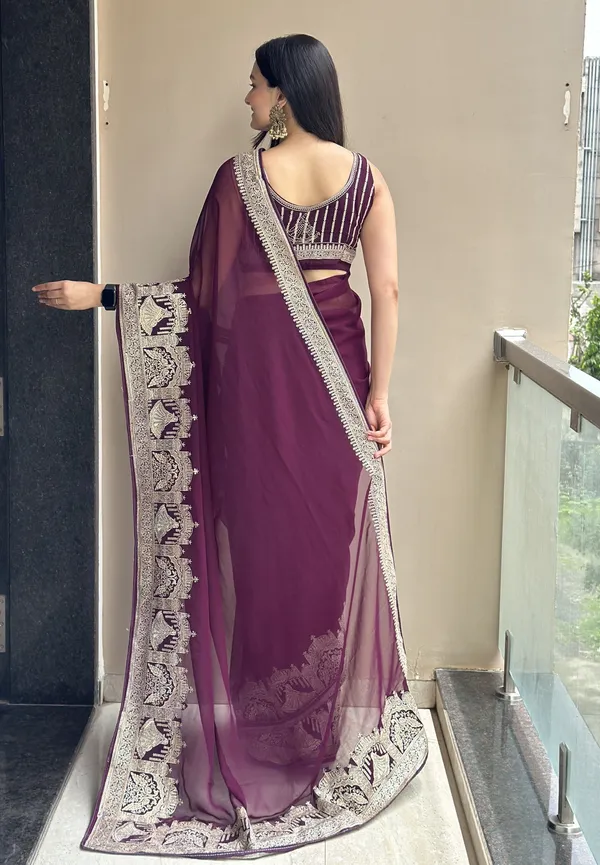 Leelavati_Embroidered_Embellished_Bollywood_Georgette_Saree_Purple