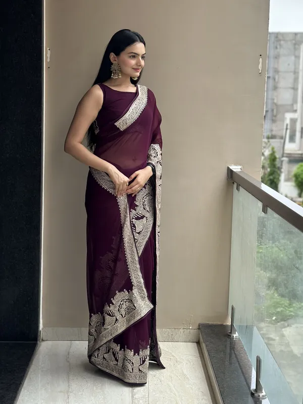 Leelavati_Embroidered_Embellished_Bollywood_Georgette_Saree_Purple