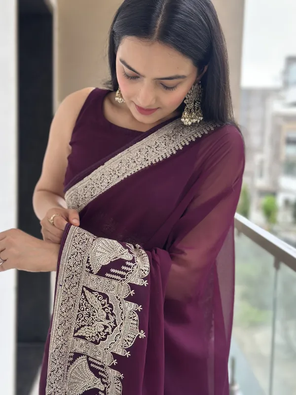 Leelavati_Embroidered_Embellished_Bollywood_Georgette_Saree_Purple