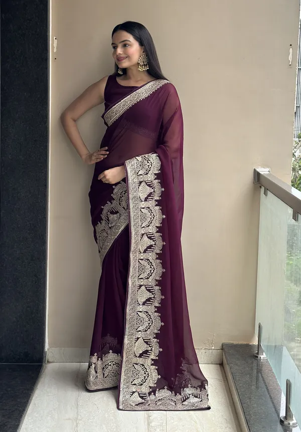 Leelavati_Embroidered_Embellished_Bollywood_Georgette_Saree_Purple