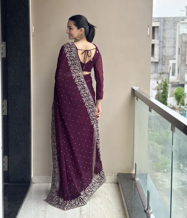 Leelavati_Embroidered_Embellished_Bollywood_Georgette_Saree_Purple