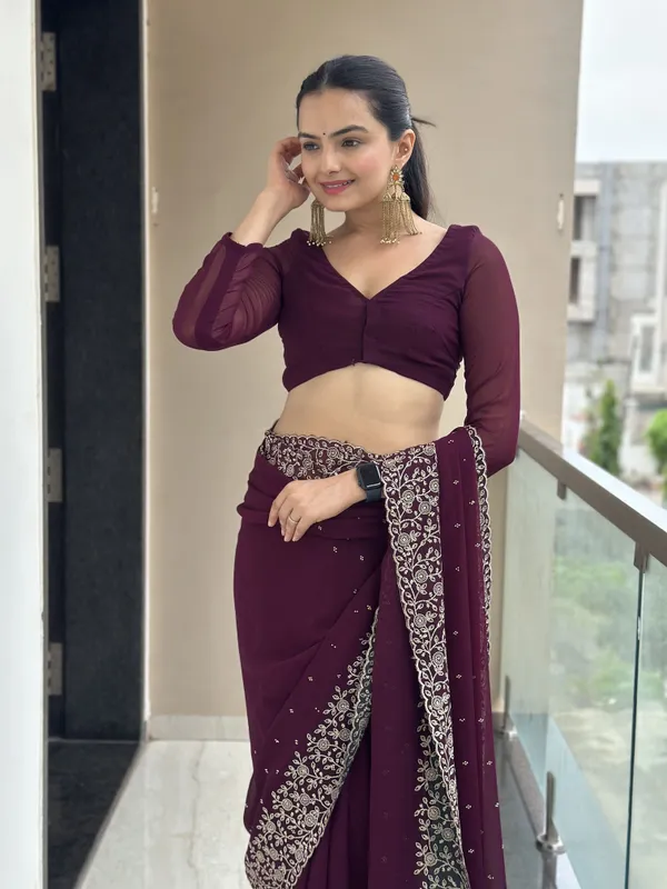 Leelavati_Embroidered_Embellished_Bollywood_Georgette_Saree_Purple
