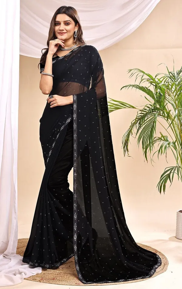 Leelavati_Embellished_Bollywood_Chiffon_Saree_Black