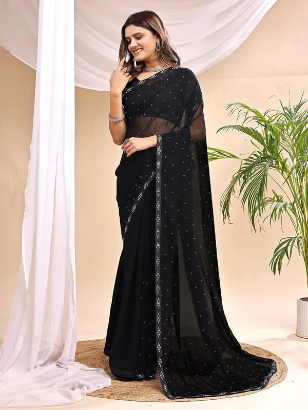 Leelavati_Embellished_Bollywood_Chiffon_Saree_Black