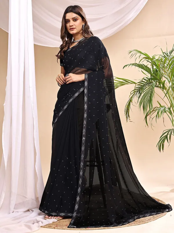 Leelavati_Embellished_Bollywood_Chiffon_Saree_Black
