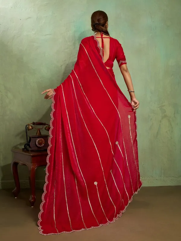 Leelavati_Embellished_Bollywood_Jimmy_Jimmy_Saree_Red