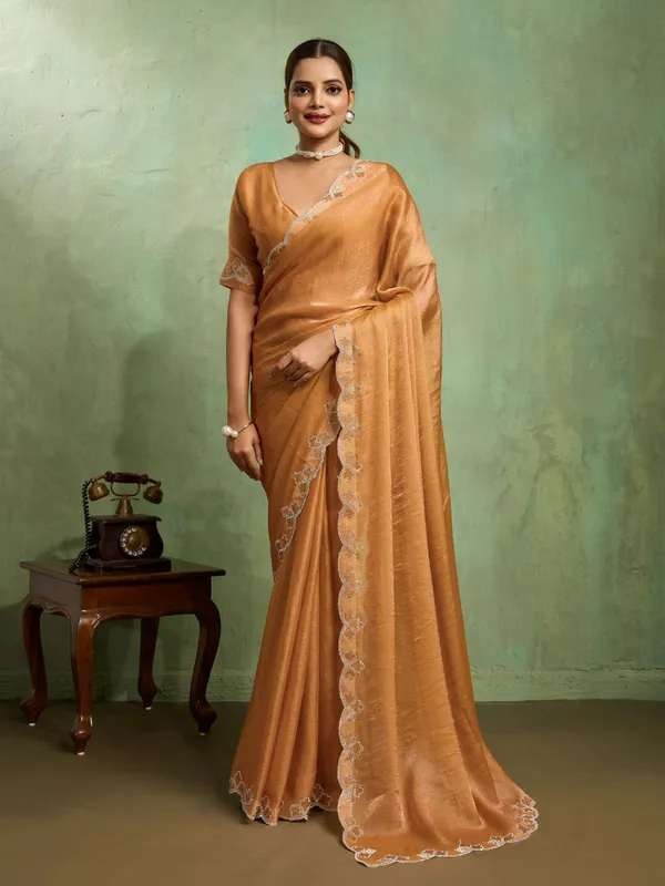 Leelavati_Embellished_Bollywood_Jimmy_Jimmy_Saree_Orange