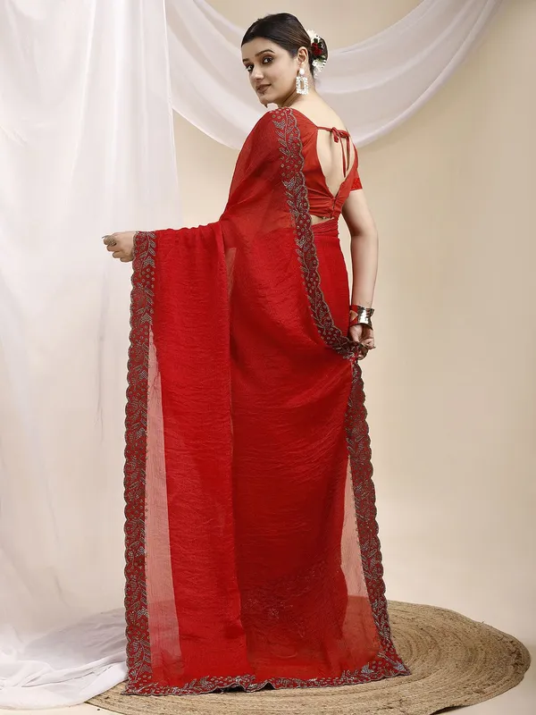Leelavati_Embellished_Bollywood_Jimmy_Jimmy_Saree_Red