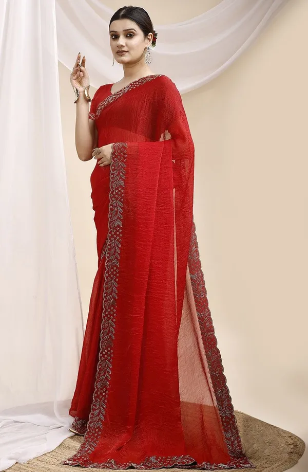 Leelavati_Embellished_Bollywood_Jimmy_Jimmy_Saree_Red