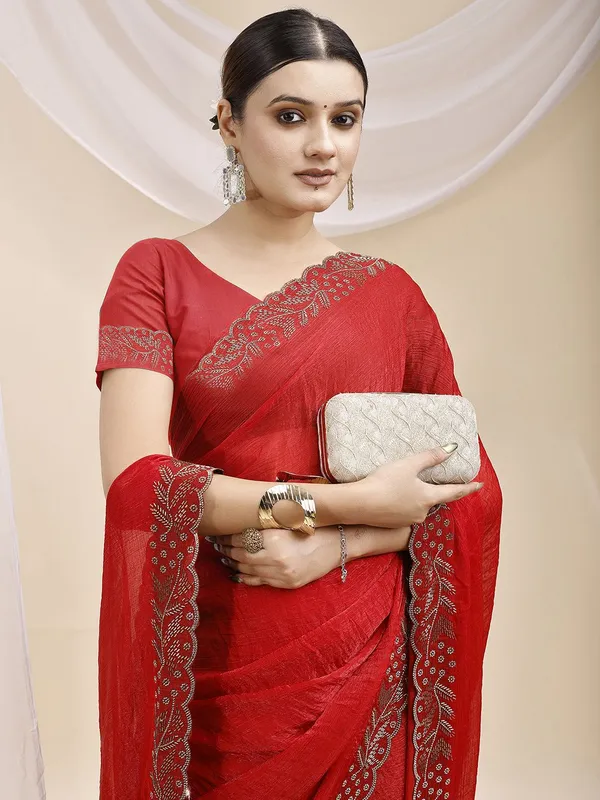 Leelavati_Embellished_Bollywood_Jimmy_Jimmy_Saree_Red