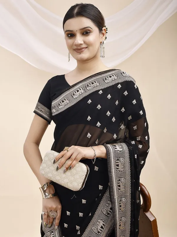 Leelavati_Embroidered_Embellished_Bollywood_Georgette_Saree_Black
