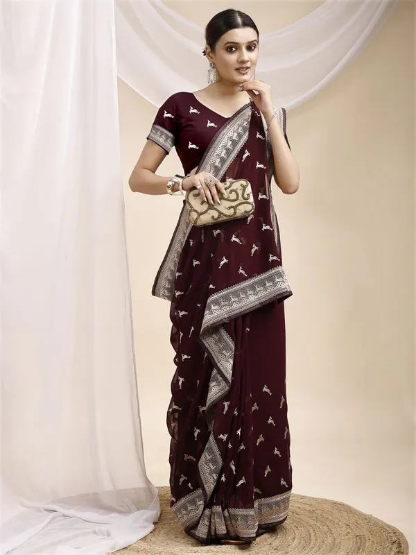 Leelavati_Embroidered_Embellished_Bollywood_Georgette_Saree_Maroon