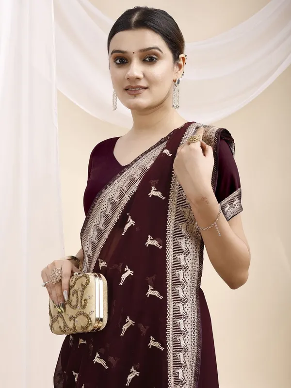 Leelavati_Embroidered_Embellished_Bollywood_Georgette_Saree_Maroon