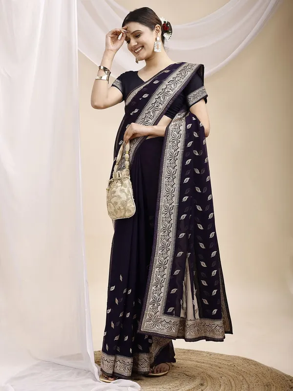 Leelavati_Embroidered_Embellished_Bollywood_Georgette_Saree_Purple