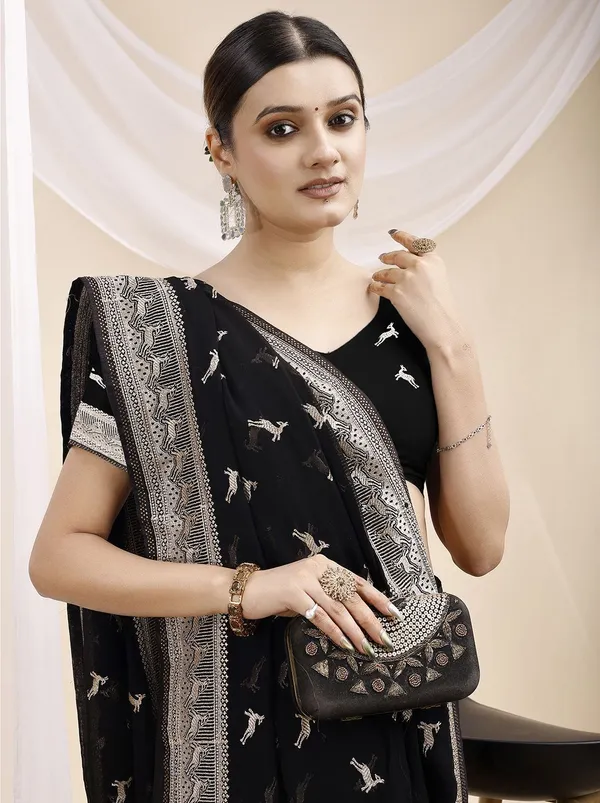 Leelavati_Embroidered_Embellished_Bollywood_Georgette_Saree_Black