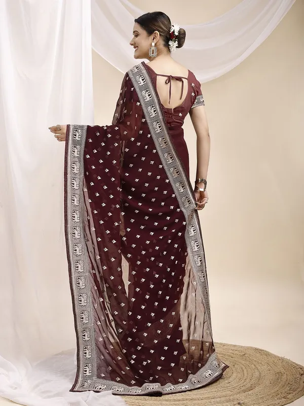 Leelavati_Embroidered_Embellished_Bollywood_Georgette_Saree_Maroon