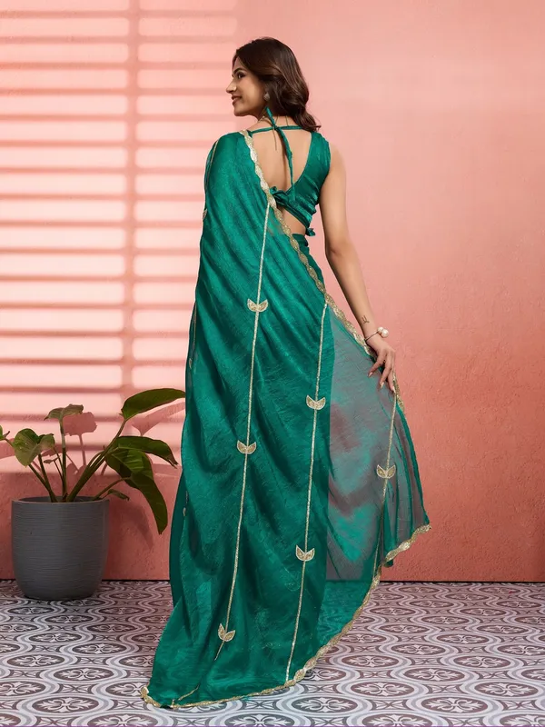 Leelavati_Embellished_Bollywood_Jimmy_Jimmy_Saree_Dark_Green