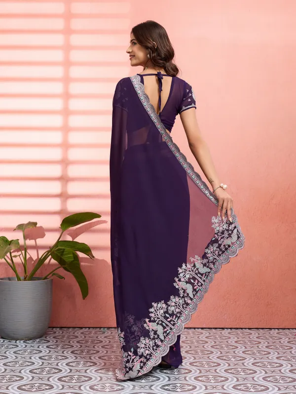 Leelavati_Embellished_Embroidered_Bollywood_Chiffon_Saree_Purple