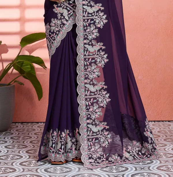 Leelavati_Embellished_Embroidered_Bollywood_Chiffon_Saree_Purple