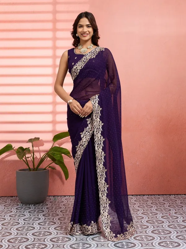Leelavati_Embellished_Embroidered_Bollywood_Chiffon_Saree_Purple